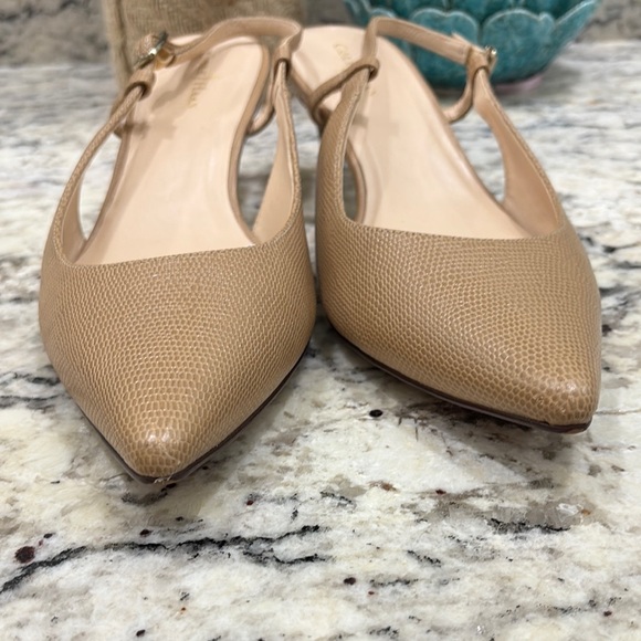 🔥Closet Clear Out🔥. Cole Haan Tan Kitten Heels with Slingback Design - Picture 4 of 8